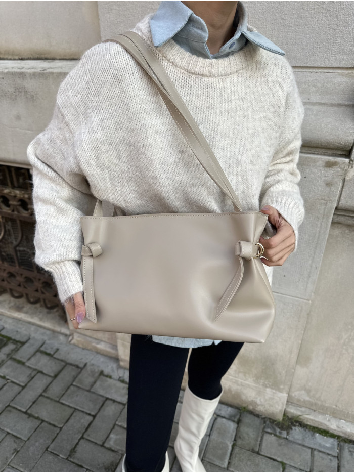 Жіноча сумка шопер бежева 25-60