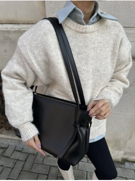 Жіноча сумка шопер чорна 25-60