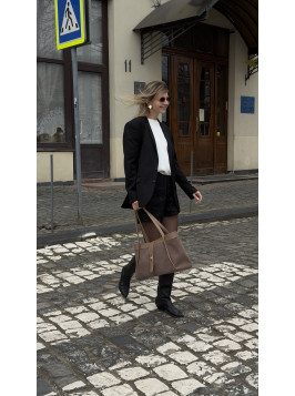 Жіноча сумка шопер мокко 25-64