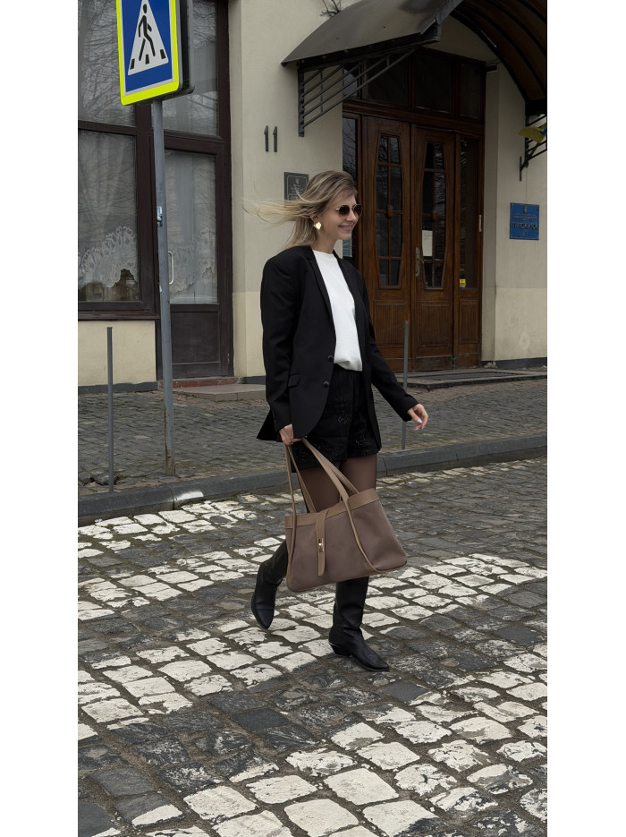 Жіноча сумка шопер мокко 25-64