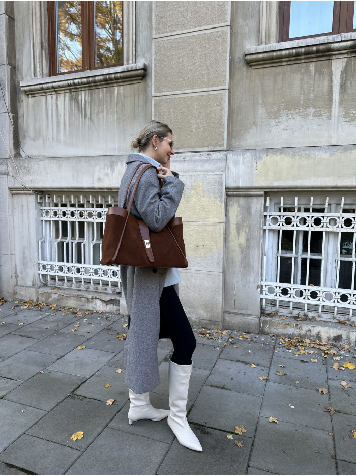 Жіноча сумка шопер карамельна 25-64