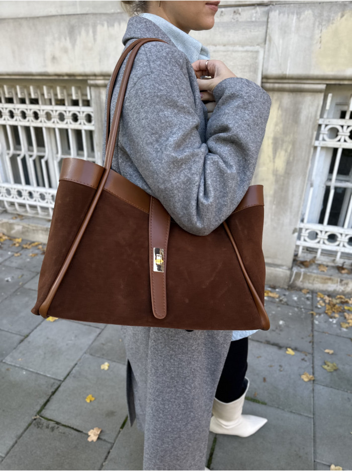 Жіноча сумка шопер карамельна 25-64