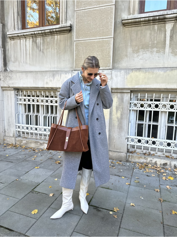 Жіноча сумка шопер карамельна 25-64