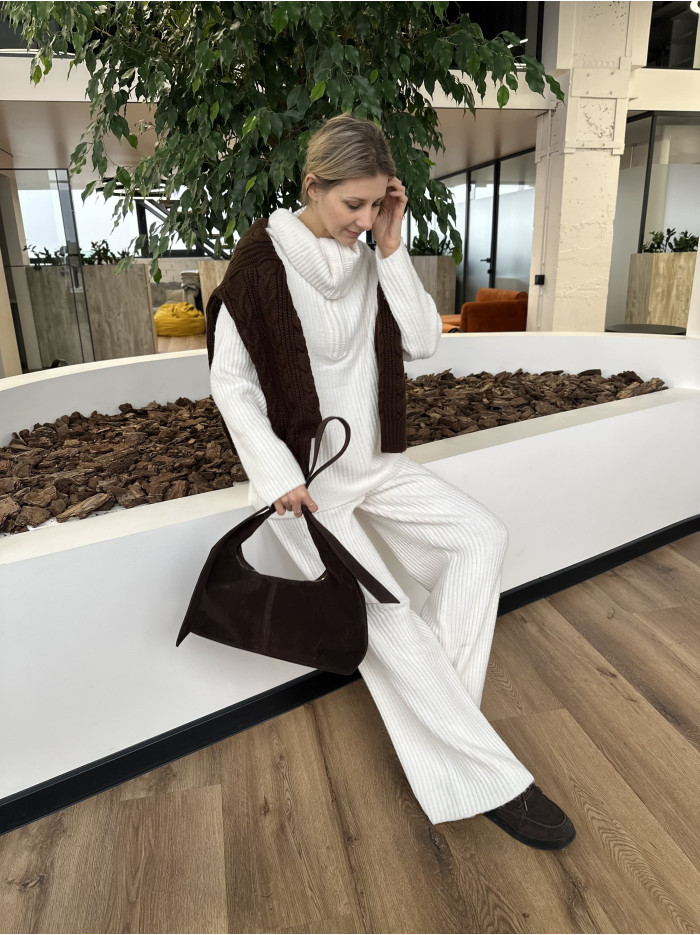 Жіноча сумка шопер шоколадна 25-68