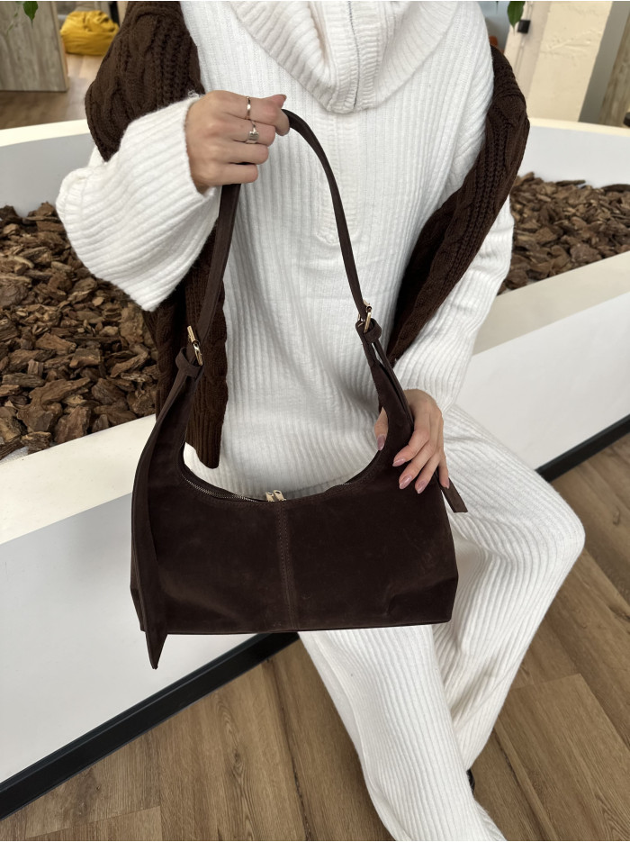 Жіноча сумка шопер шоколадна 25-68