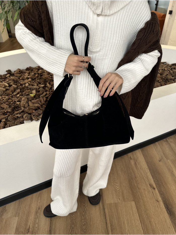 Жіноча сумка шопер чорна 25-68