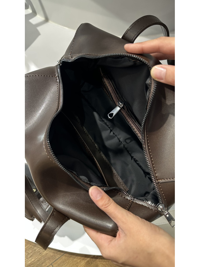 Жіноча сумка багет 25-69 шоколадна замшева