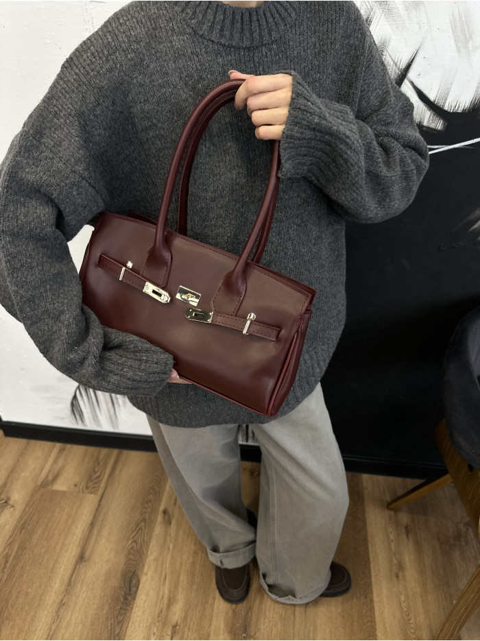 Жіноча сумка багет 25-72 бордова