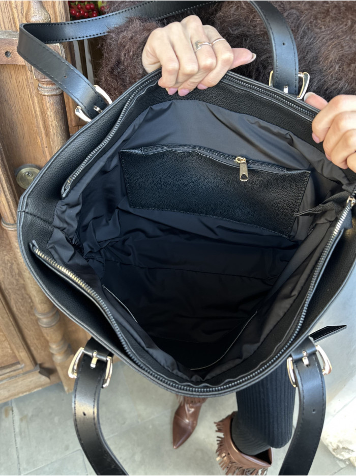 Жіноча сумка шопер шоколадна 25-82