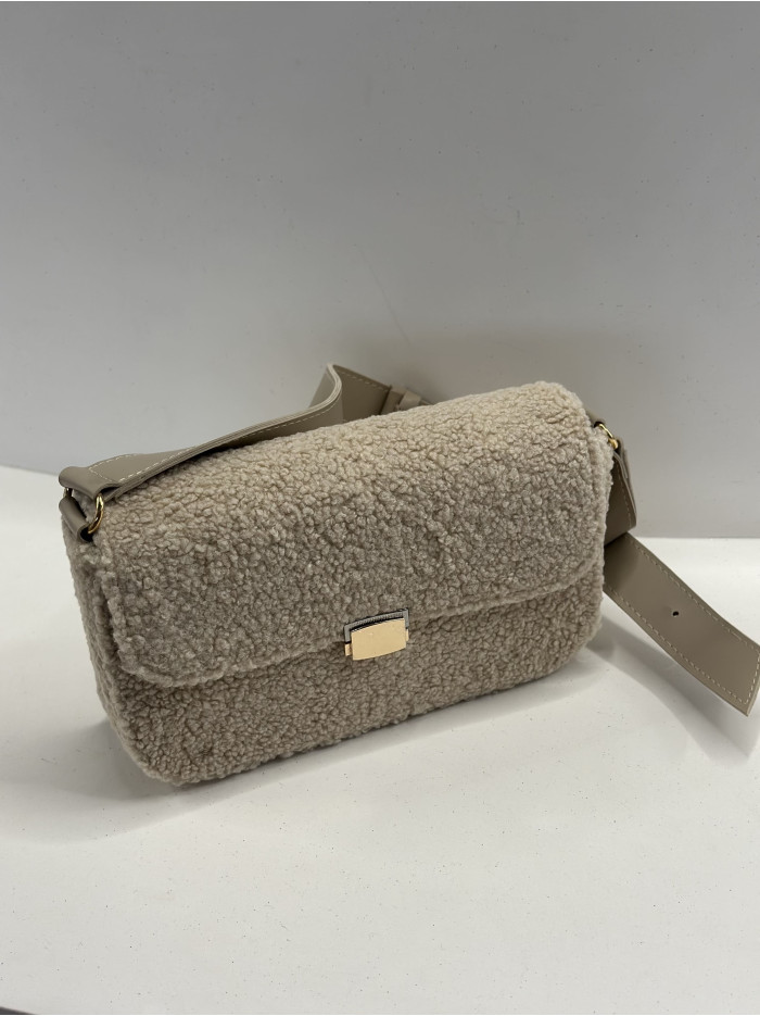 Жіноча сумка крос боді 25-83 бежева тедді