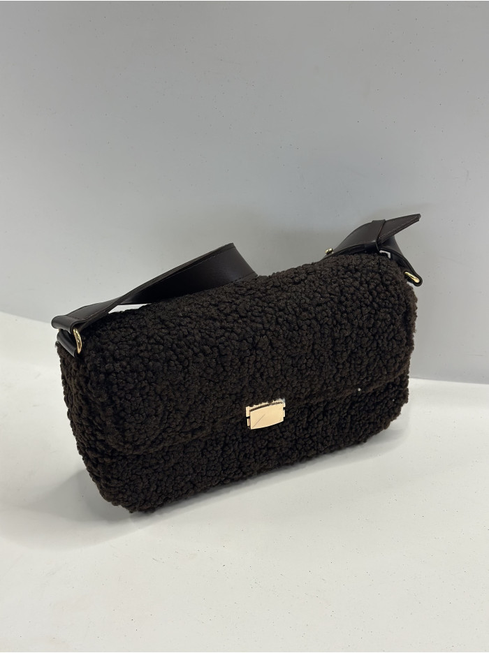 Жіноча сумка крос боді 25-83 шоколадна тедді