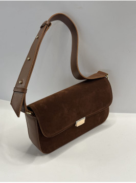 Жіноча сумка крос боді 25-83 карамельна замшева