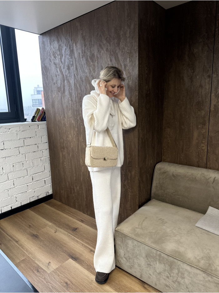 Жіноча сумка крос боді 25-83 бежева тедді