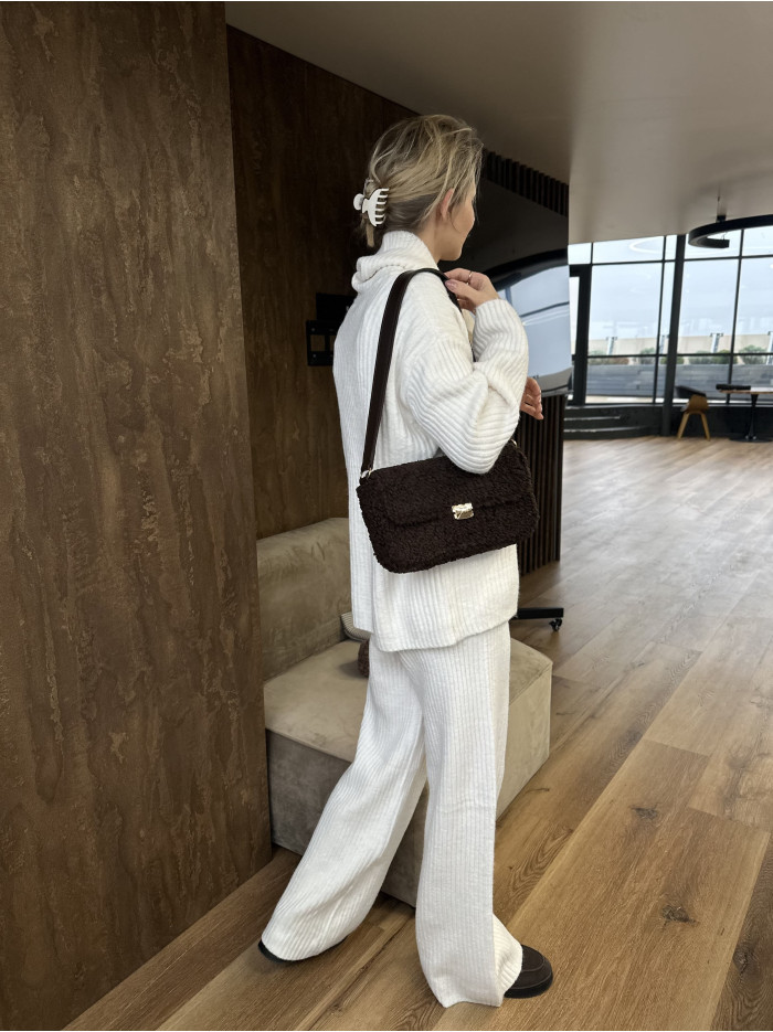 Жіноча сумка крос боді 25-83 шоколадна тедді