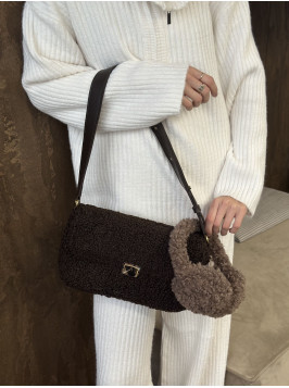 Жіноча сумка крос боді 25-83 шоколадна тедді