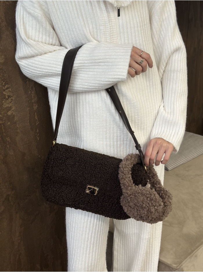 Жіноча сумка крос боді 25-83 шоколадна тедді