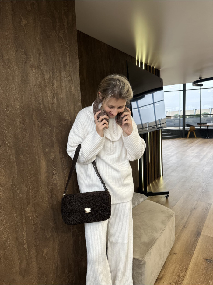 Жіноча сумка крос боді 25-83 шоколадна тедді