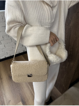 Жіноча сумка крос боді 25-83 бежева тедді