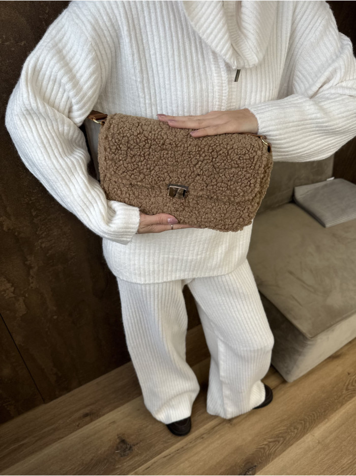 Жіноча сумка крос боді 25-83 карамельна тедді