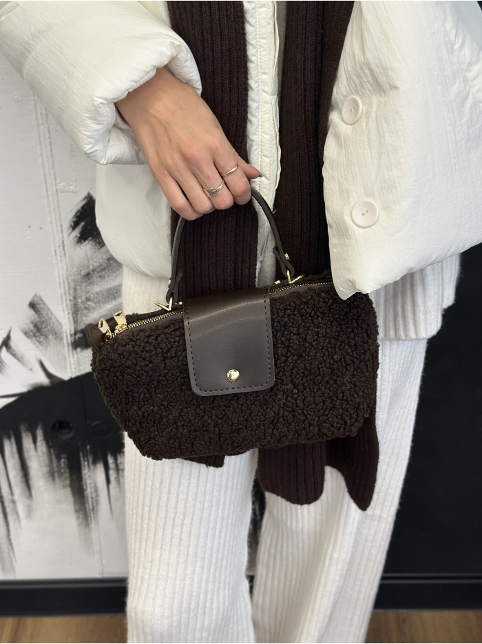 Жіноча сумка крос боді 25-84 шоколадна тедді