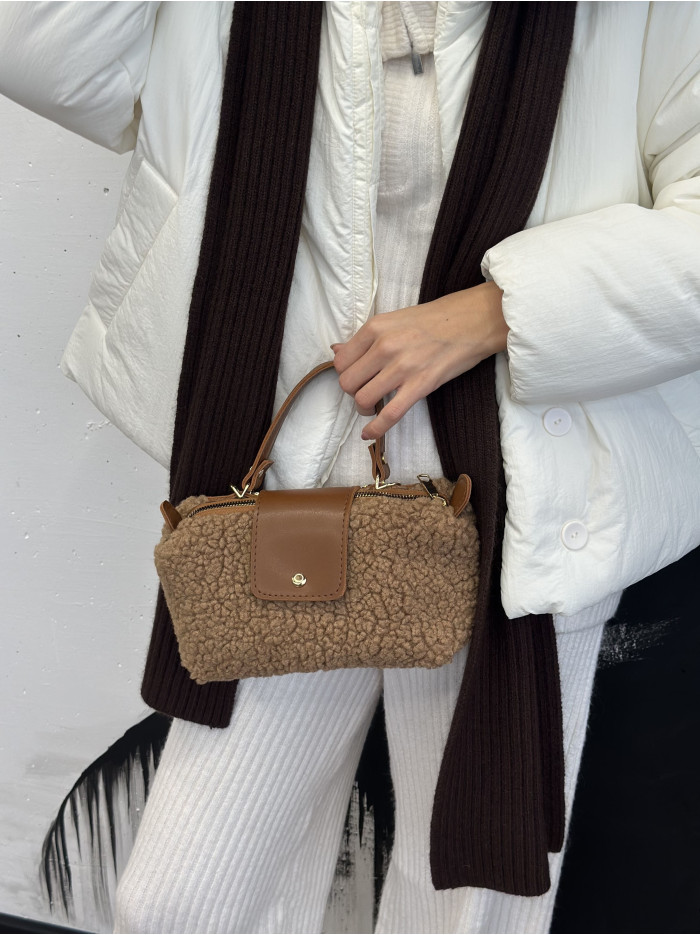 Жіноча сумка крос боді 25-84 карамельна тедді