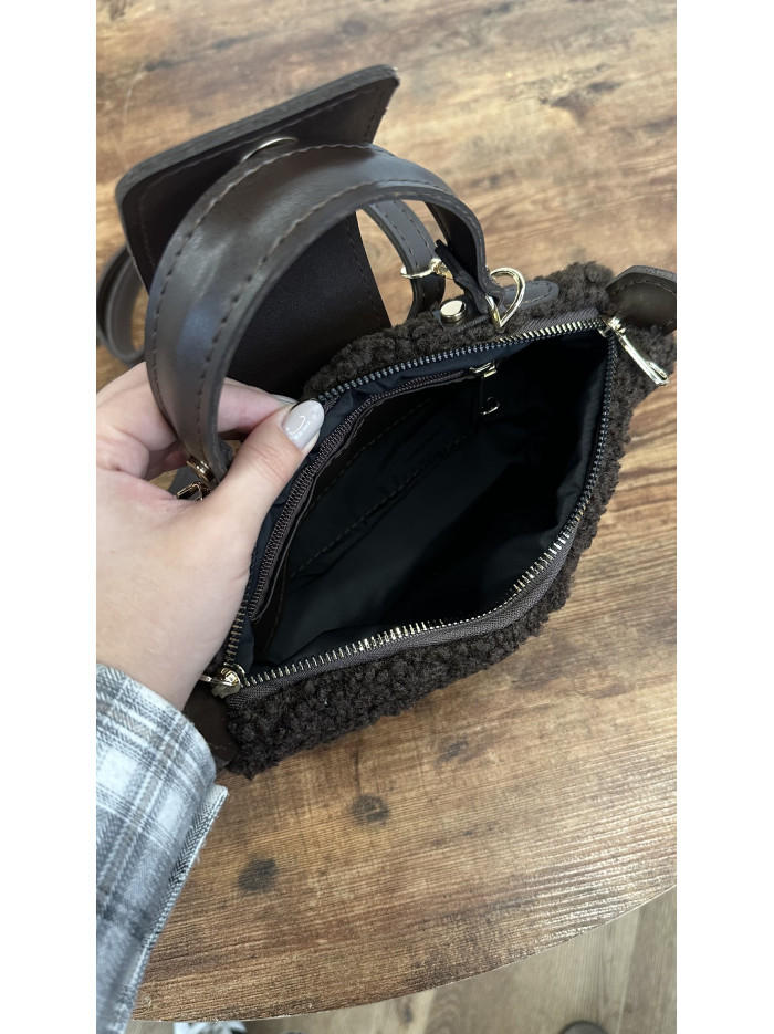 Жіноча сумка крос боді 25-84 шоколадна тедді