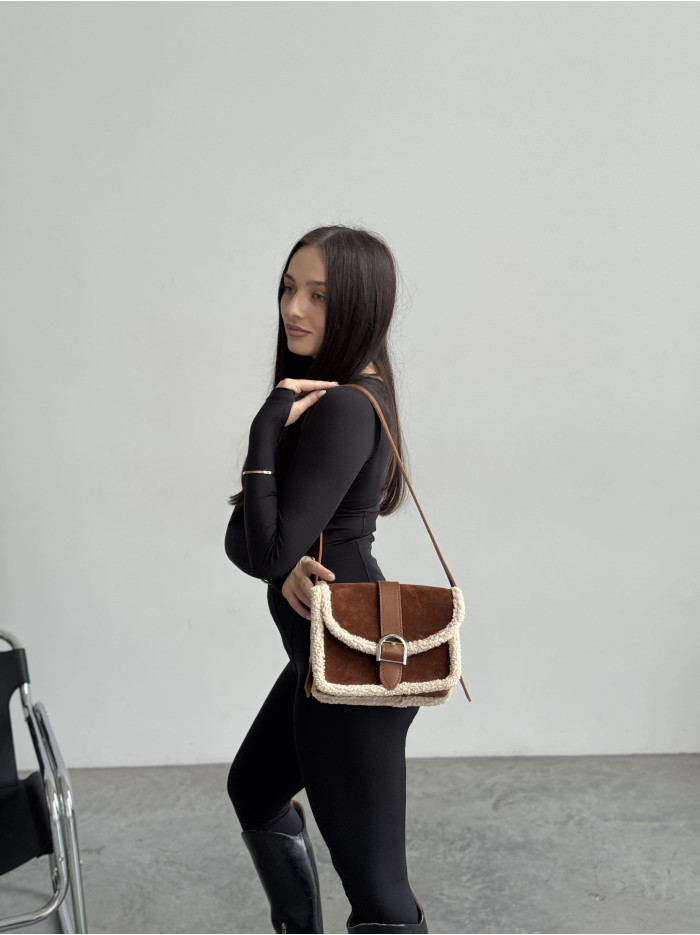 Жіноча сумка крос боді 25-85 карамель-беж