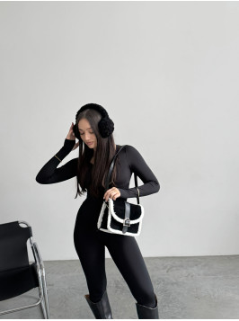 Жіноча сумка крос боді 25-85 чорно-біла