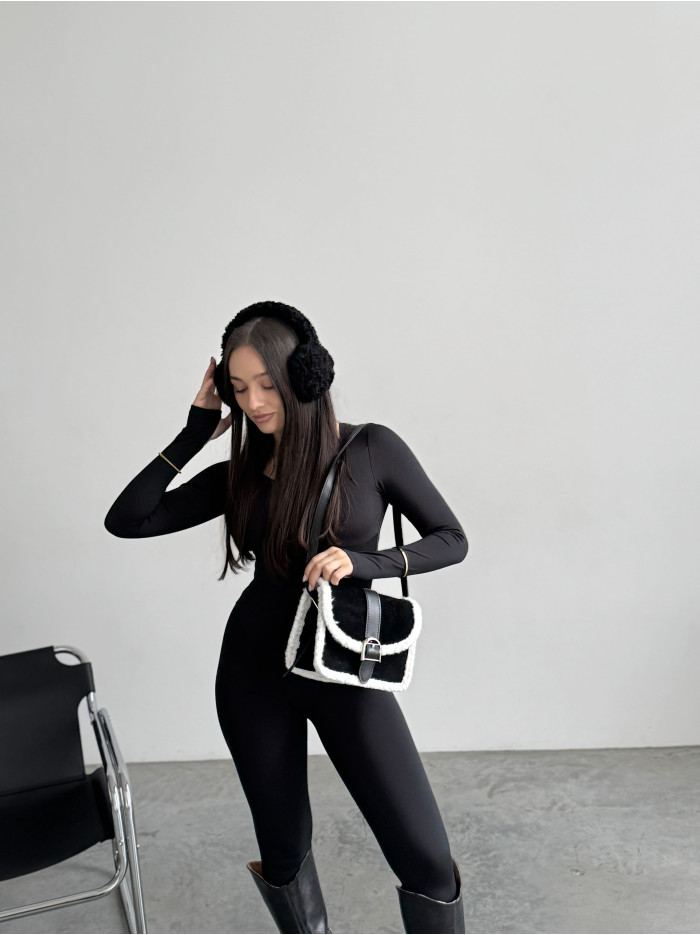 Жіноча сумка крос боді 25-85 чорно-біла