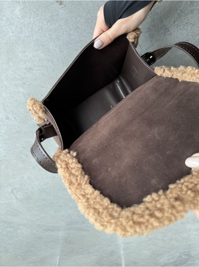 Жіноча сумка крос боді 25-85 шоколад-беж