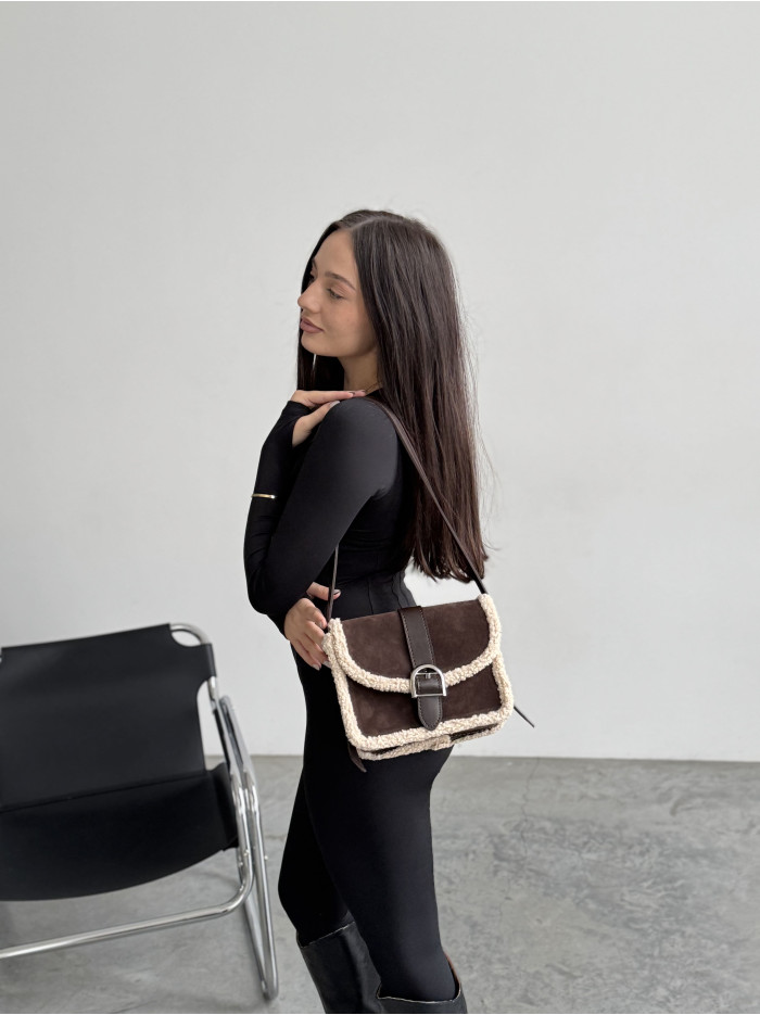 Жіноча сумка крос боді 25-85 шоколад-беж