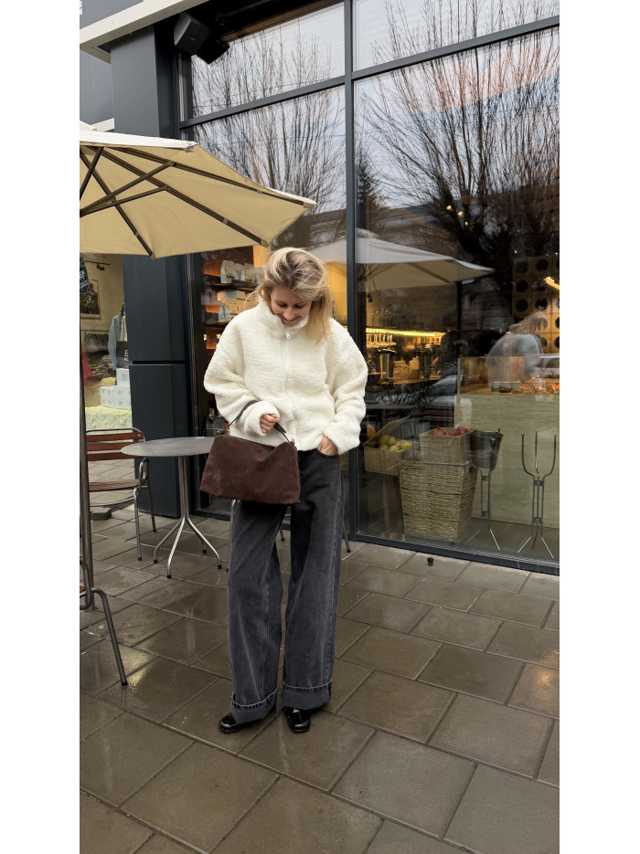 Жіноча сумка крос боді 25-87 чорна замшева