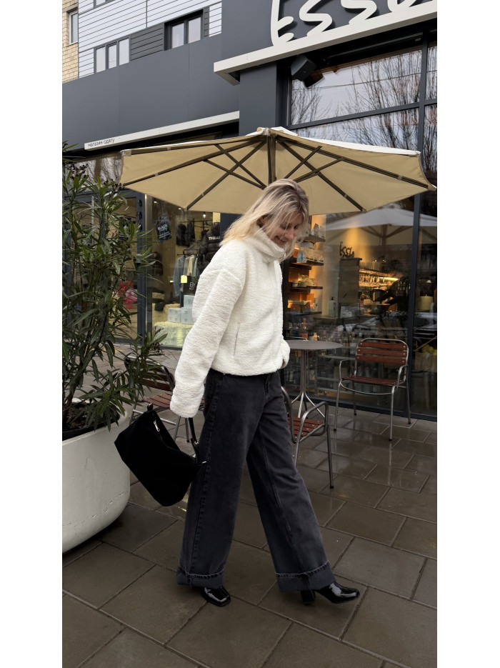 Жіноча сумка крос боді 25-87 чорна замшева