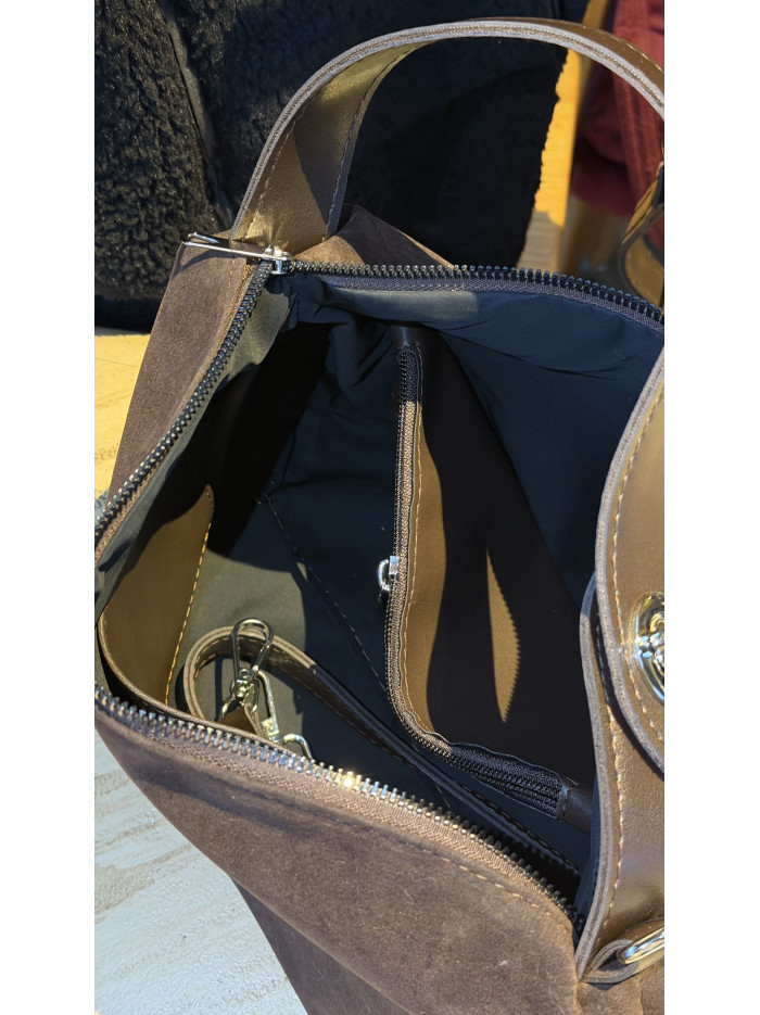 Жіноча сумка крос боді 25-87 чорна замшева