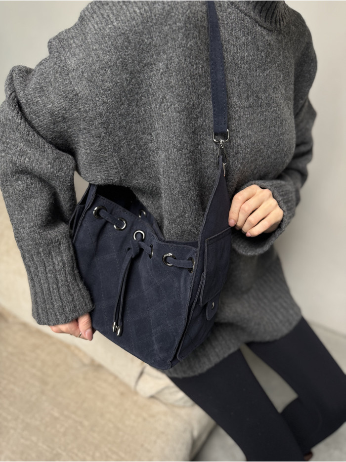 Жіноча сумка синя крос боді 25-90