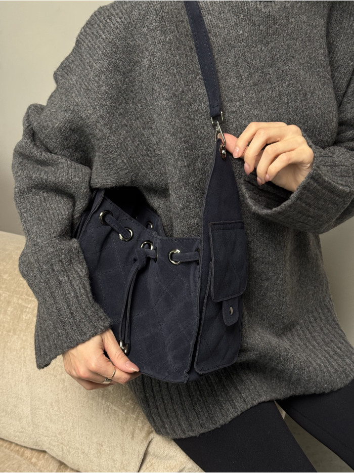 Жіноча сумка синя крос боді 25-90