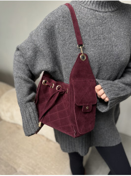Жіноча сумка бордова крос боді 25-90