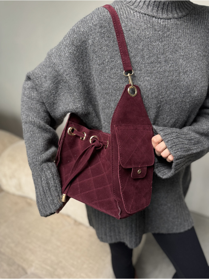 Жіноча сумка бордова крос боді 25-90