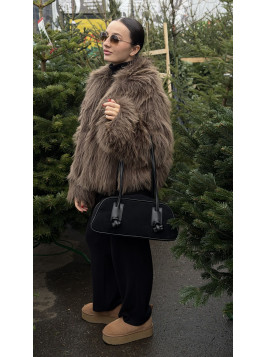 Жіноча сумка багет 25-91 чорна замшева