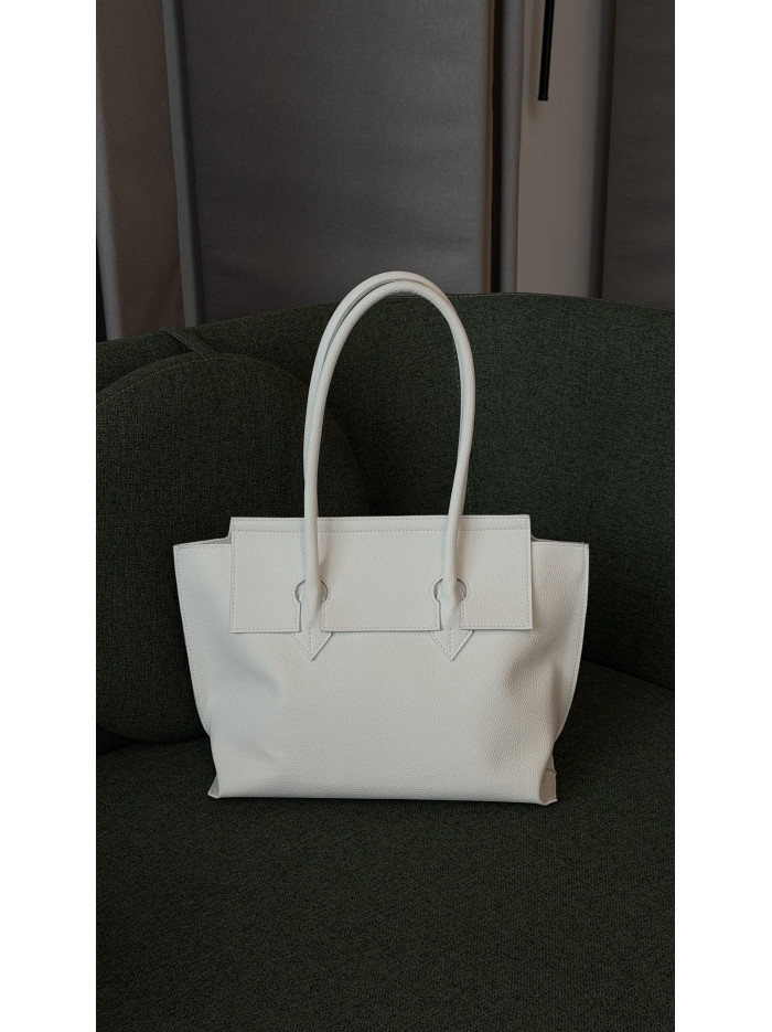 Жіноча сумка шопер 25-98 біла зерниста