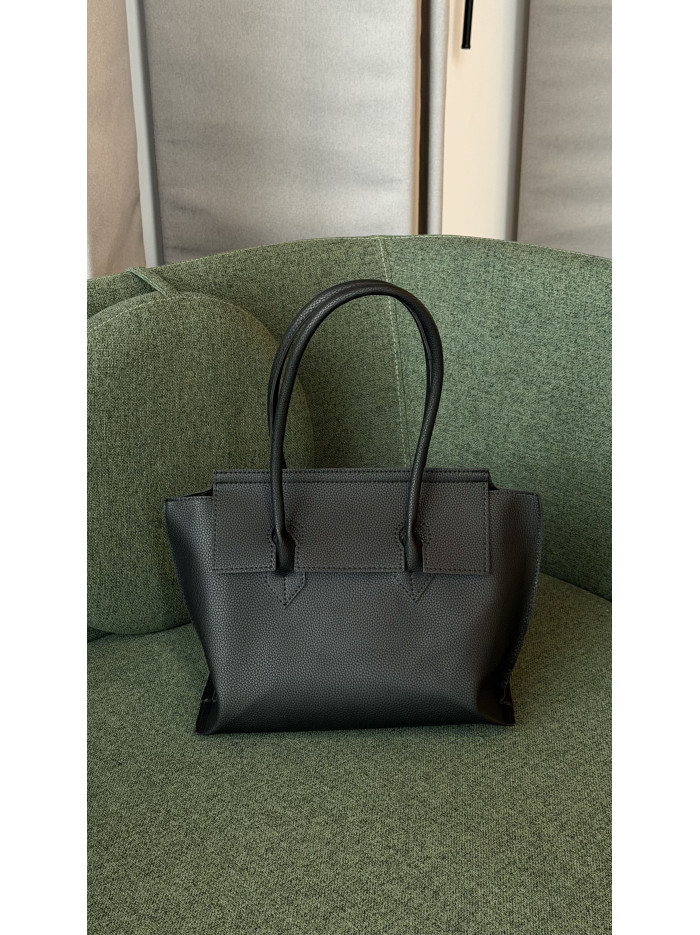 Жіноча сумка шопер 25-98 чорна зерниста