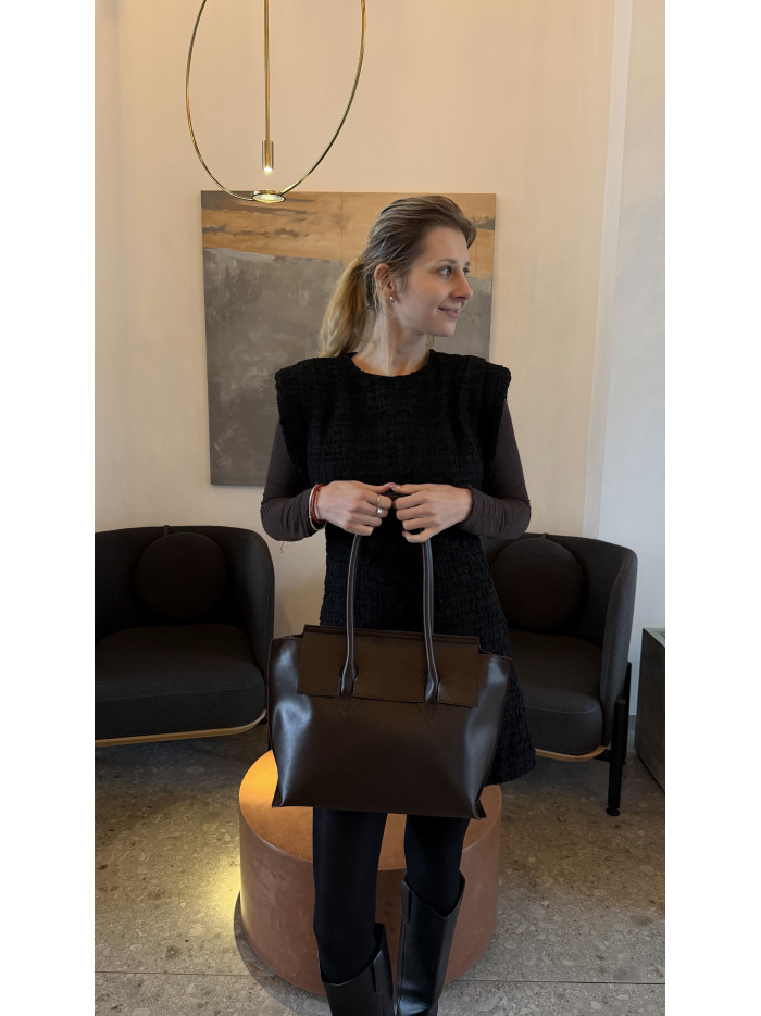 Жіноча сумка шопер 25-98 шоколадна