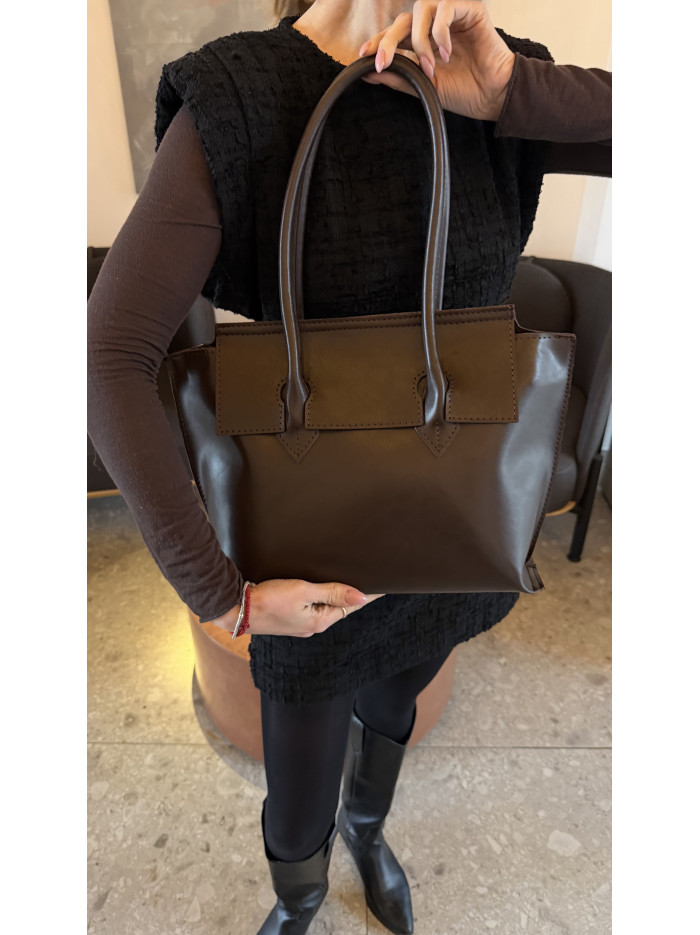 Жіноча сумка шопер 25-98 шоколадна