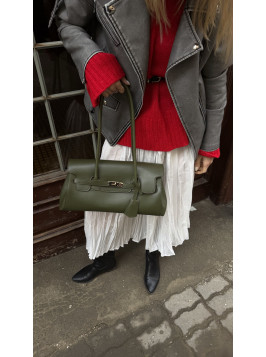 Жіноча сумка багет 26-01 оливкова