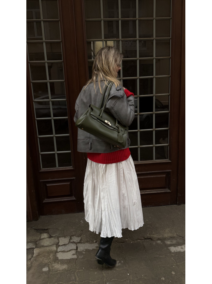 Жіноча сумка багет 26-01 оливкова