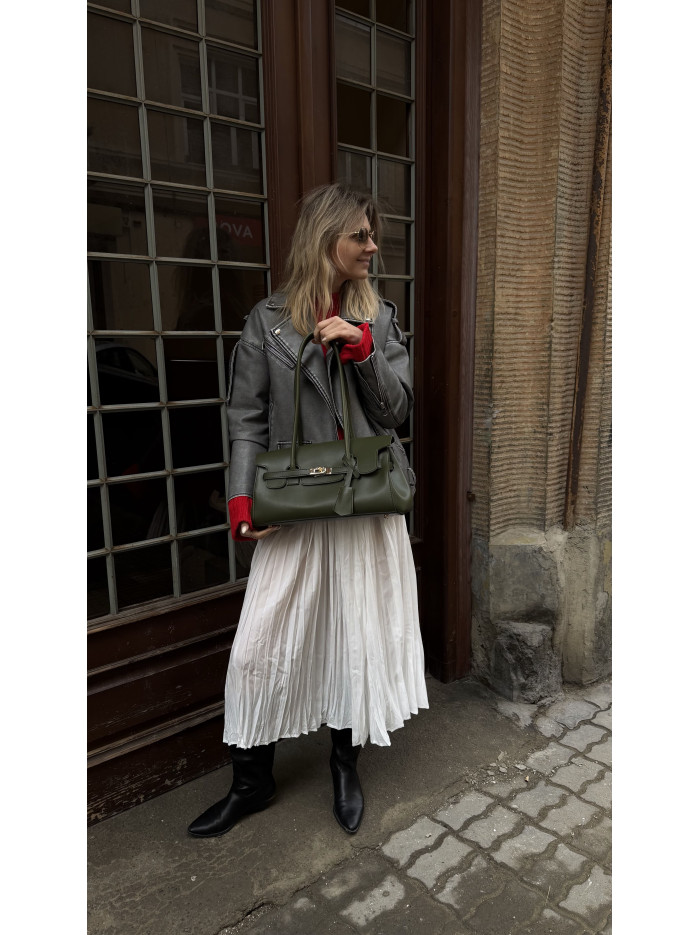 Жіноча сумка багет 26-01 оливкова