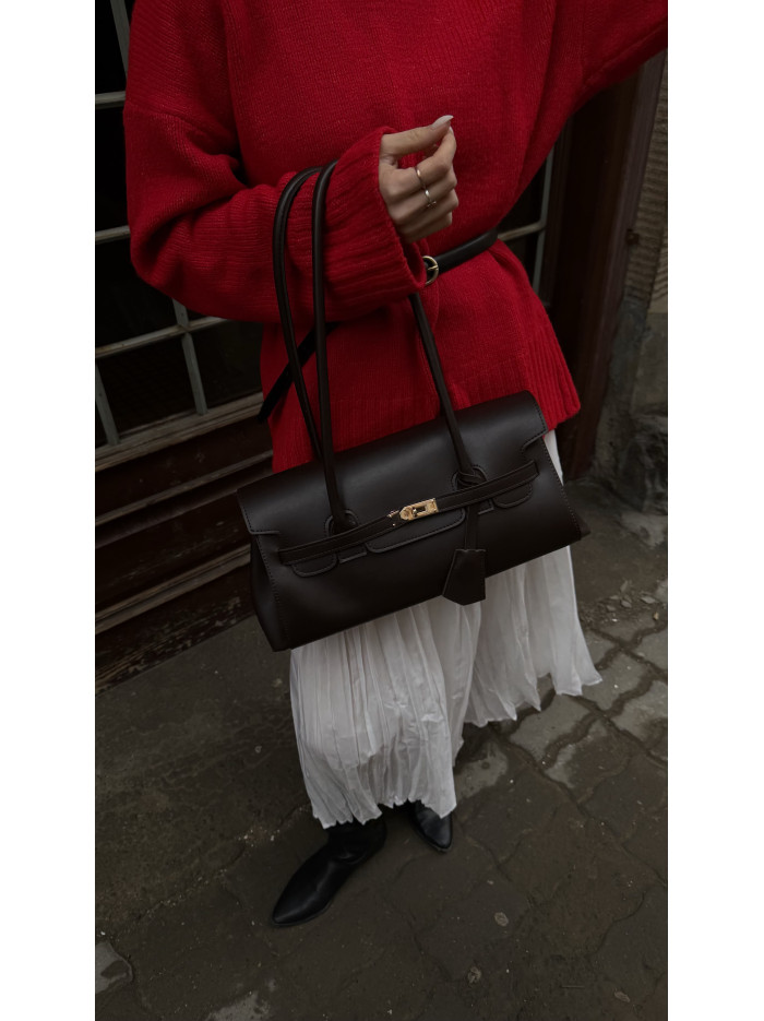 Жіноча сумка багет 26-01 шоколадна