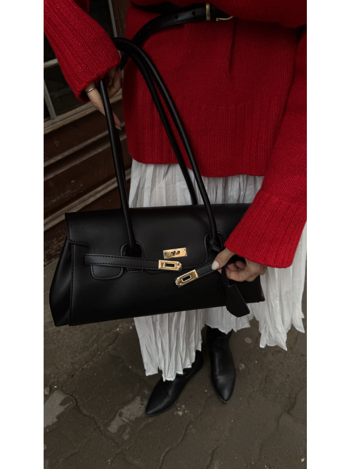 Жіноча сумка багет 26-01 чорна