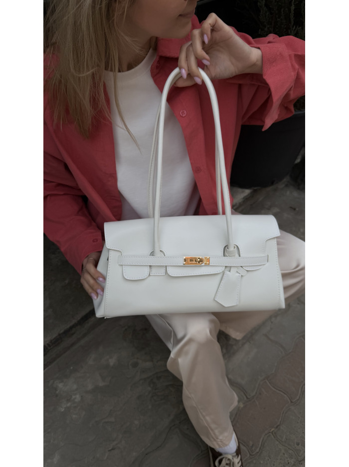 Жіноча сумка багет 26-01 біла