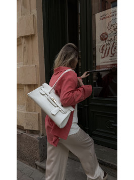 Жіноча сумка багет 26-01 біла